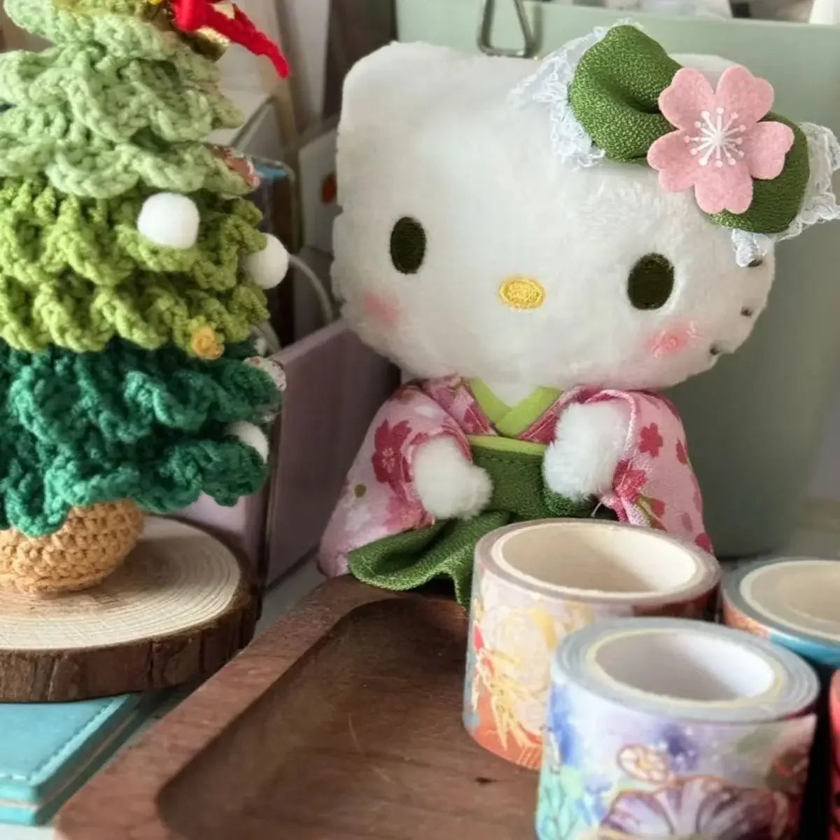Hello Kitty Matcha Kimono Plushie Keychain