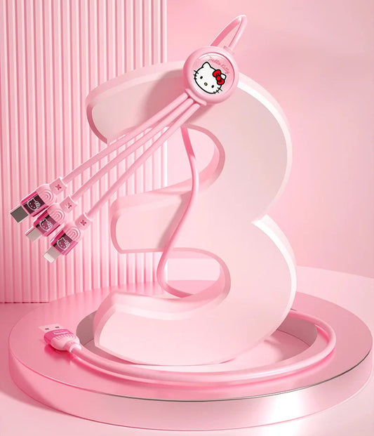 Sanrio Characters 3-in-1 Retractable Charging Cables