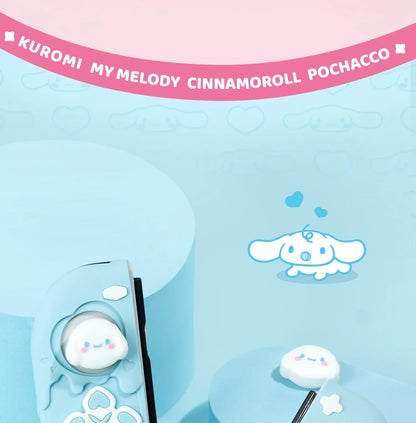 Sanrio Kuromi Cinnamoroll Pochacco Switch Ns/oled Handle Protective Case Anti-fall Digital Accessories Cute Anime Figure Gift