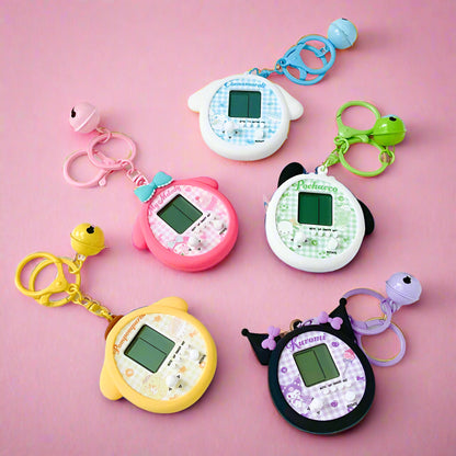A collection of colorful Tamagachi Silicone Sanrio Protective Cases with various character designs.