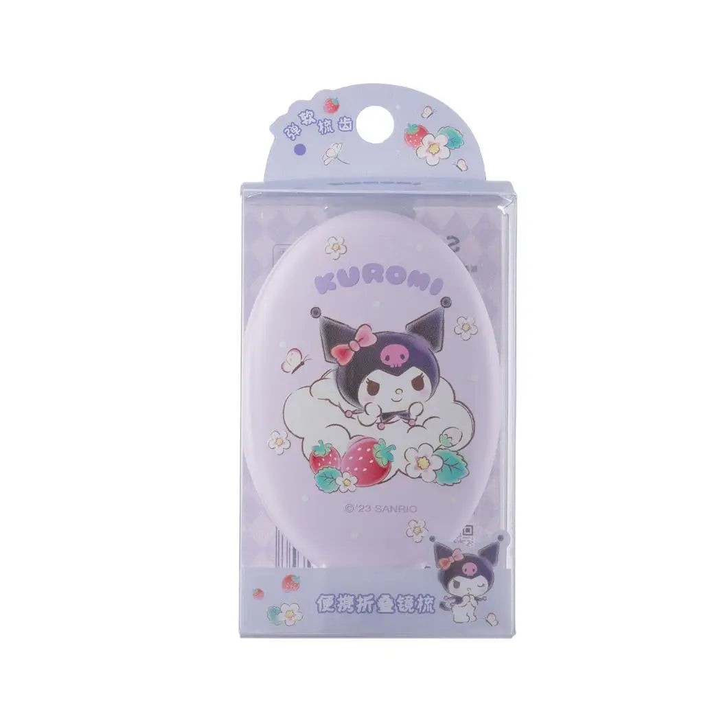 Sanrio Strawberry Characters Folding Touch-Up Cosmetic Mirror + Comb