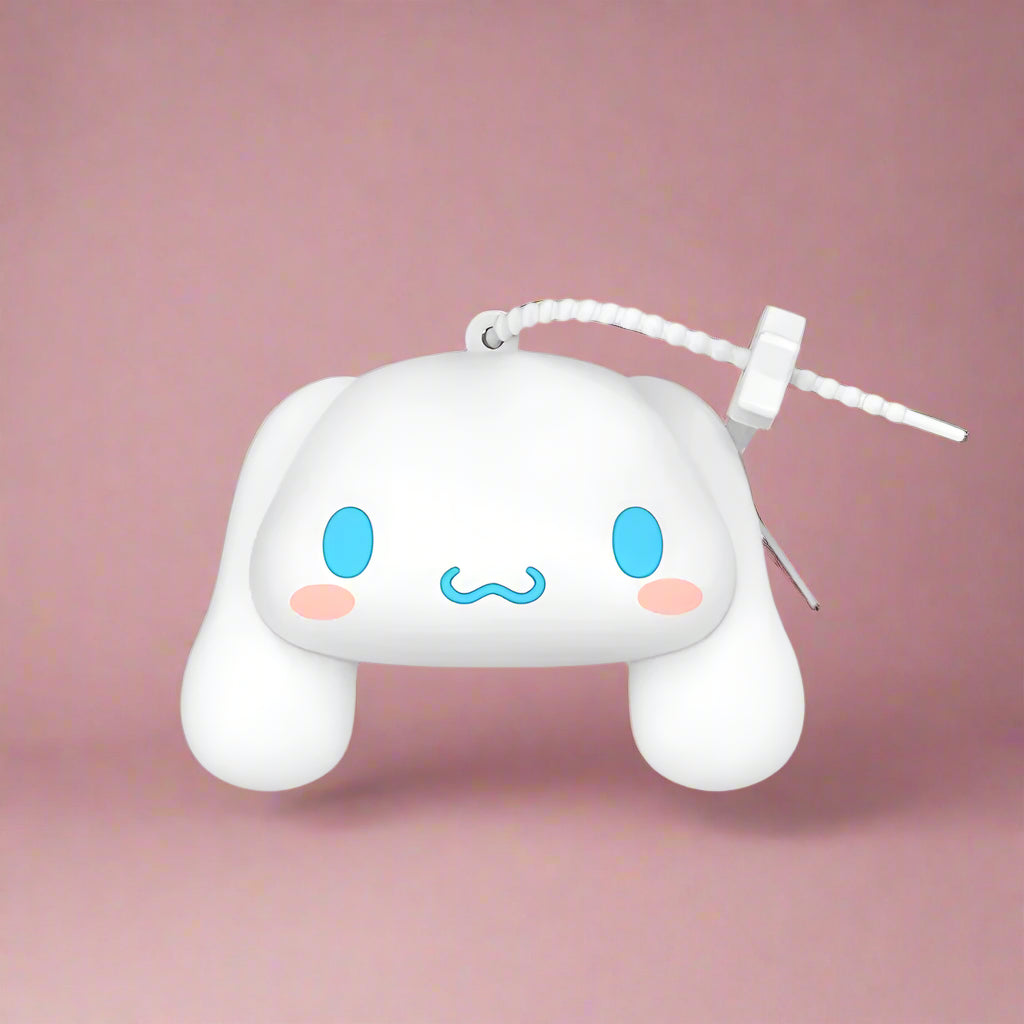 A collection of Sanrio character silicone storage bags, featuring designs with Hello Kitty and other similar characters in various colors and poses.